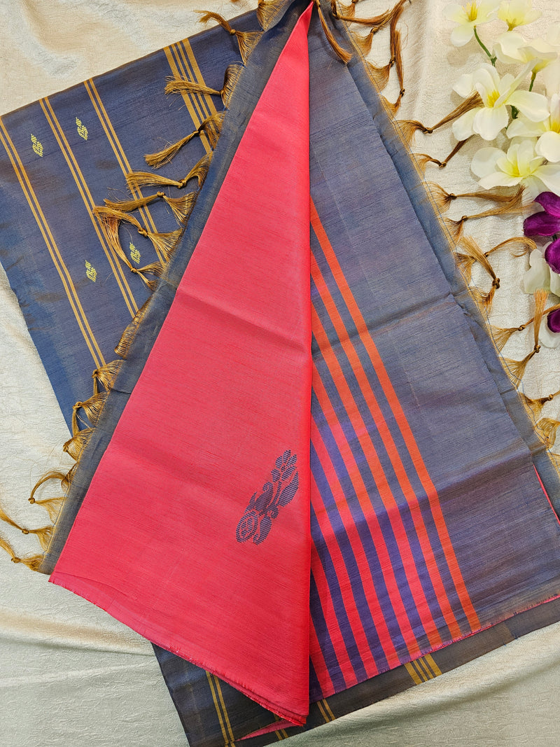 Pink with Grey Chinnalampattu Saree