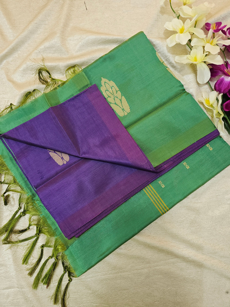 Purple with Green    Chinnalampattu Saree