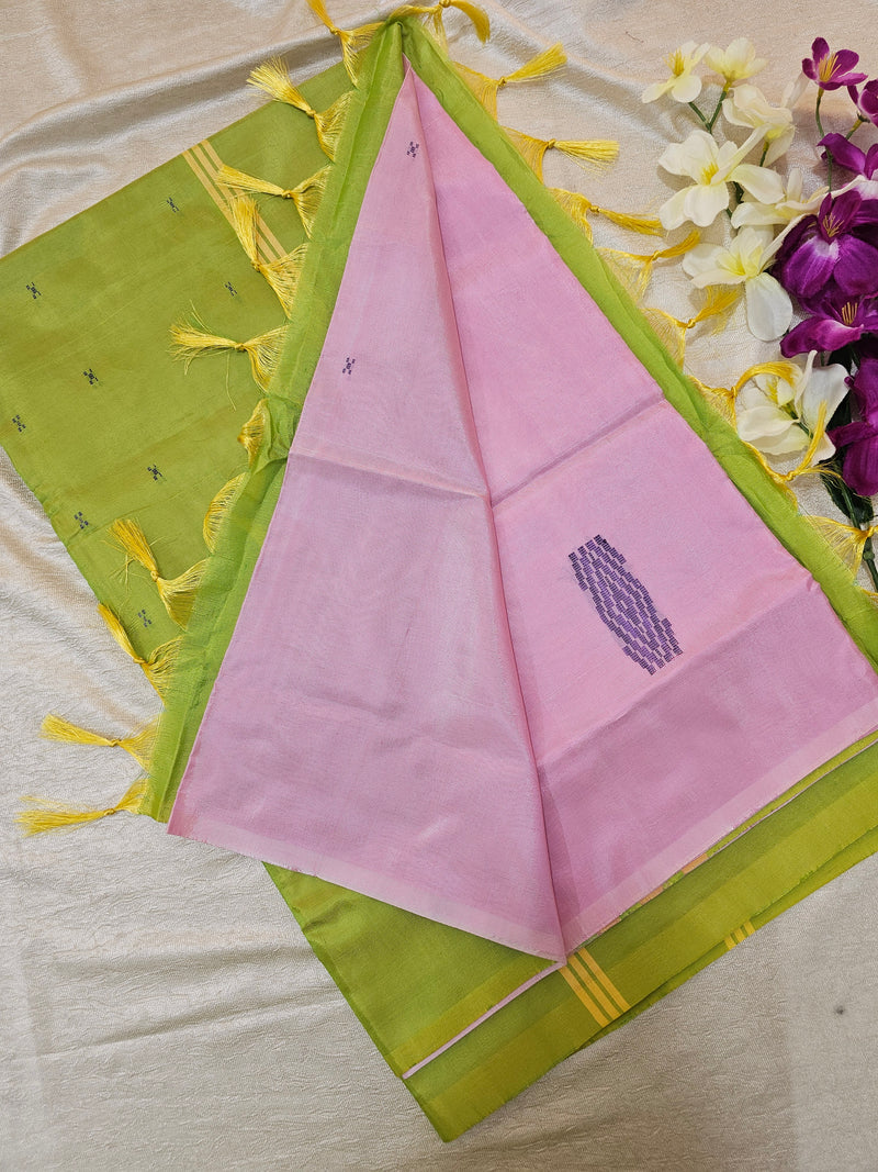 Pink with Green     Chinnalampattu Saree