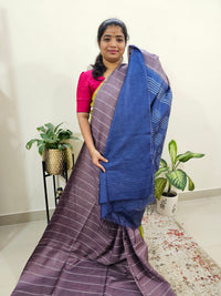 Bhagalpuri Silk Viscous - Purple with Blue