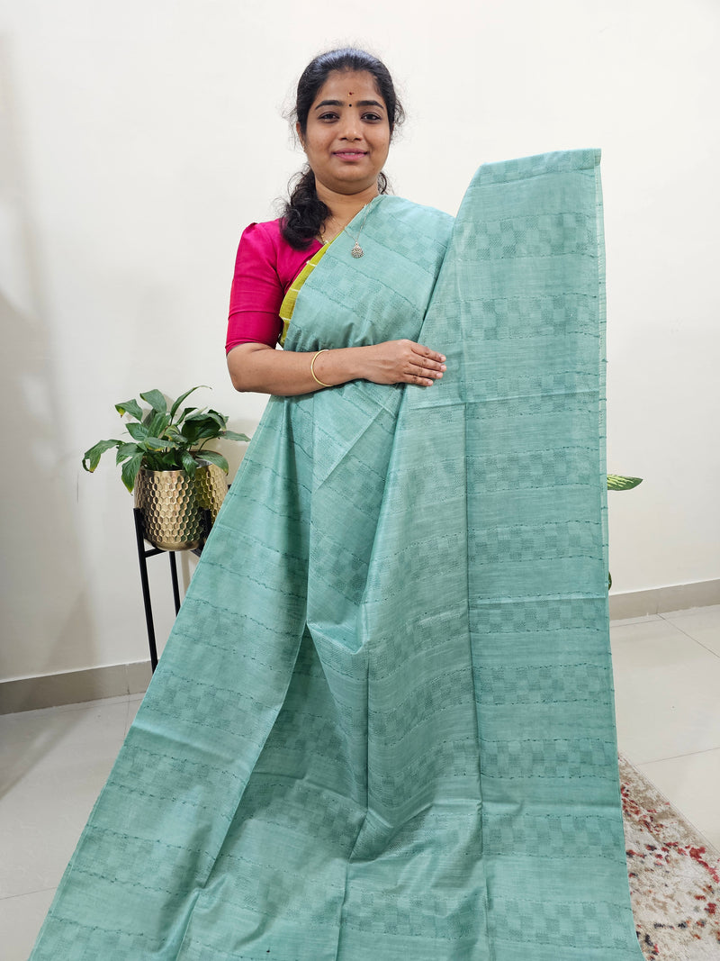 Bhagalpuri Silk Viscous - Sea Green with Grey