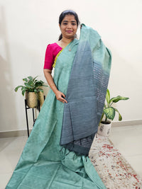 Bhagalpuri Silk Viscous - Sea Green with Grey