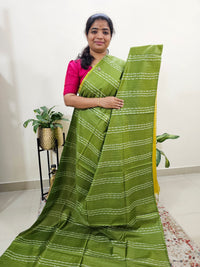 Bhagalpuri Silk Viscous - Green with Mustard