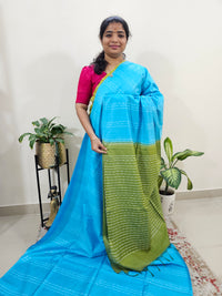 Bhagalpuri Silk Viscous - Blue with Green