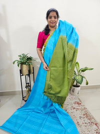 Bhagalpuri Silk Viscous - Blue with Green