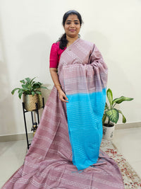 Bhagalpuri Silk Viscous - Onion Pink with Blue