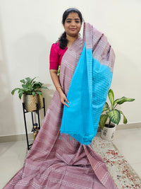 Bhagalpuri Silk Viscous - Onion Pink with Blue