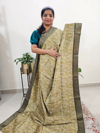 Semi Ghicha Floral Printed Saree - Green