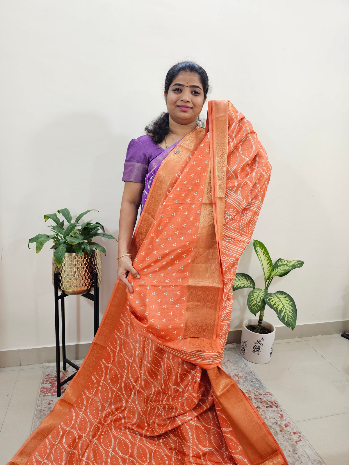 Semi Dola Silk -Orange