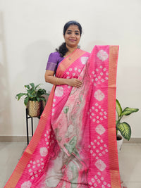 Bhagalpuri Silk Viscous with Digital Prints  - Pink