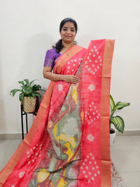 Bhagalpuri Silk Viscous with Digital Prints  - Peach