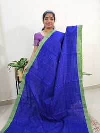 Ghicha Sequence Weaving Saree - Blue with Green