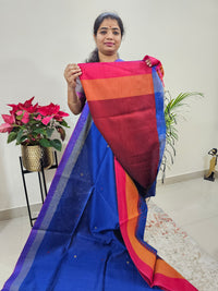 Semi Raw Silk Saree - Blue