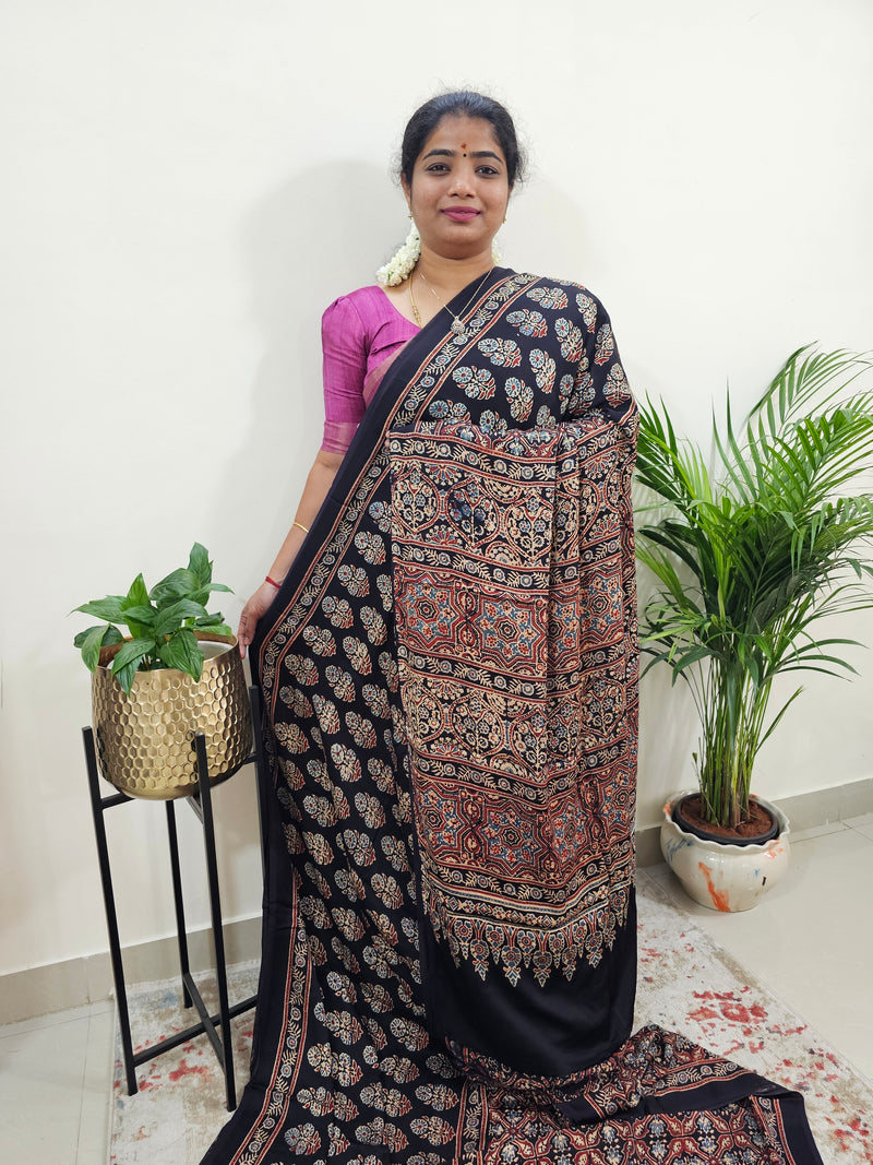 Modal Silk Saree - Black