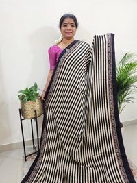 Modal Silk Saree - Black Stripes