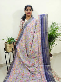 Semi Tussar with Digital Printed Saree - Violet