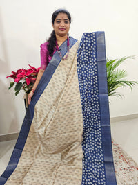 Semi Ghicha Floral Printed Saree - Blue