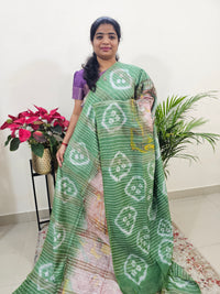 Bhagalpuri Silk Viscous with Digital Prints  -Green