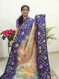 Bhagalpuri Silk Viscous with Digital Prints  - Purple