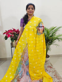 Bhagalpuri Silk Viscous with Digital Prints  - Yellow