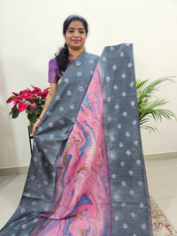 Bhagalpuri Silk Viscous with Digital Prints  - Grey