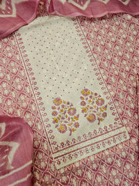 Pure Cotton Unstitched Salwar Suit - Onion Pink