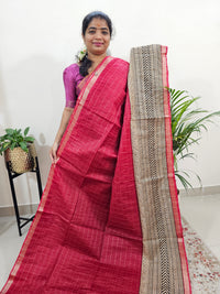 Tussar by Cotton Kalamkari - Red