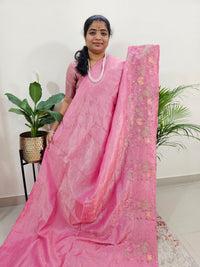 Premium Crushed Designer Soft Saree - Pink