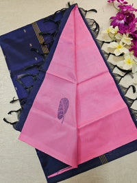 Pink with Dark Blue Chinnalampattu Saree