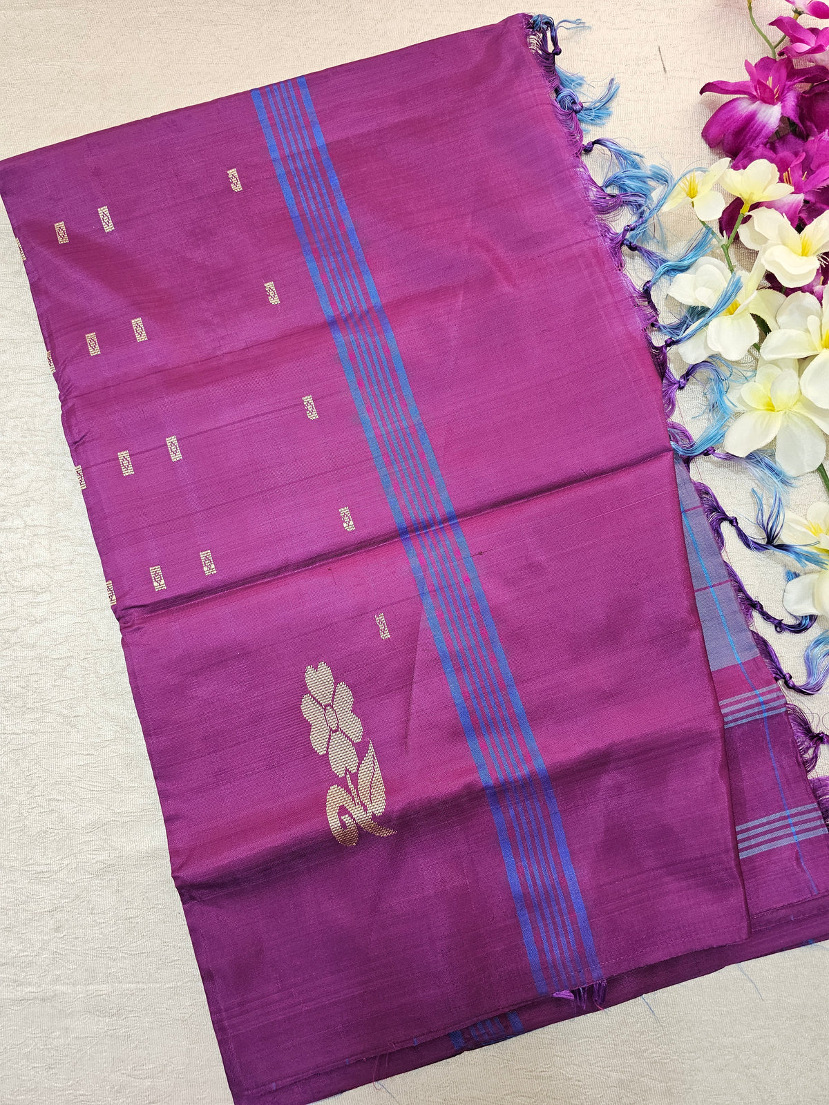 Dual Shade Blue with Purple Chinnalampattu Saree