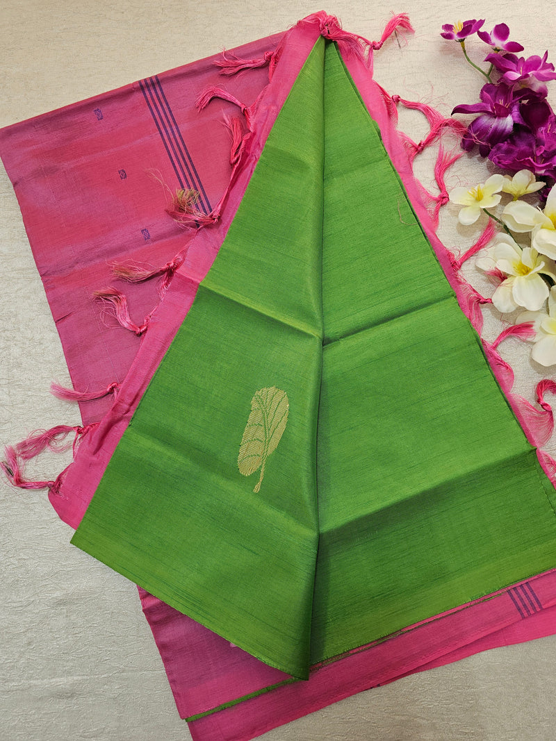 Green with Pink Chinnalampattu Saree