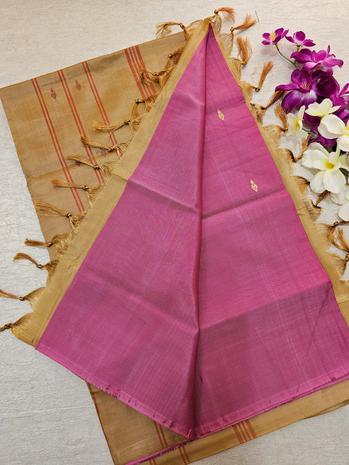 Pink with Brown  Chinnalampattu Saree