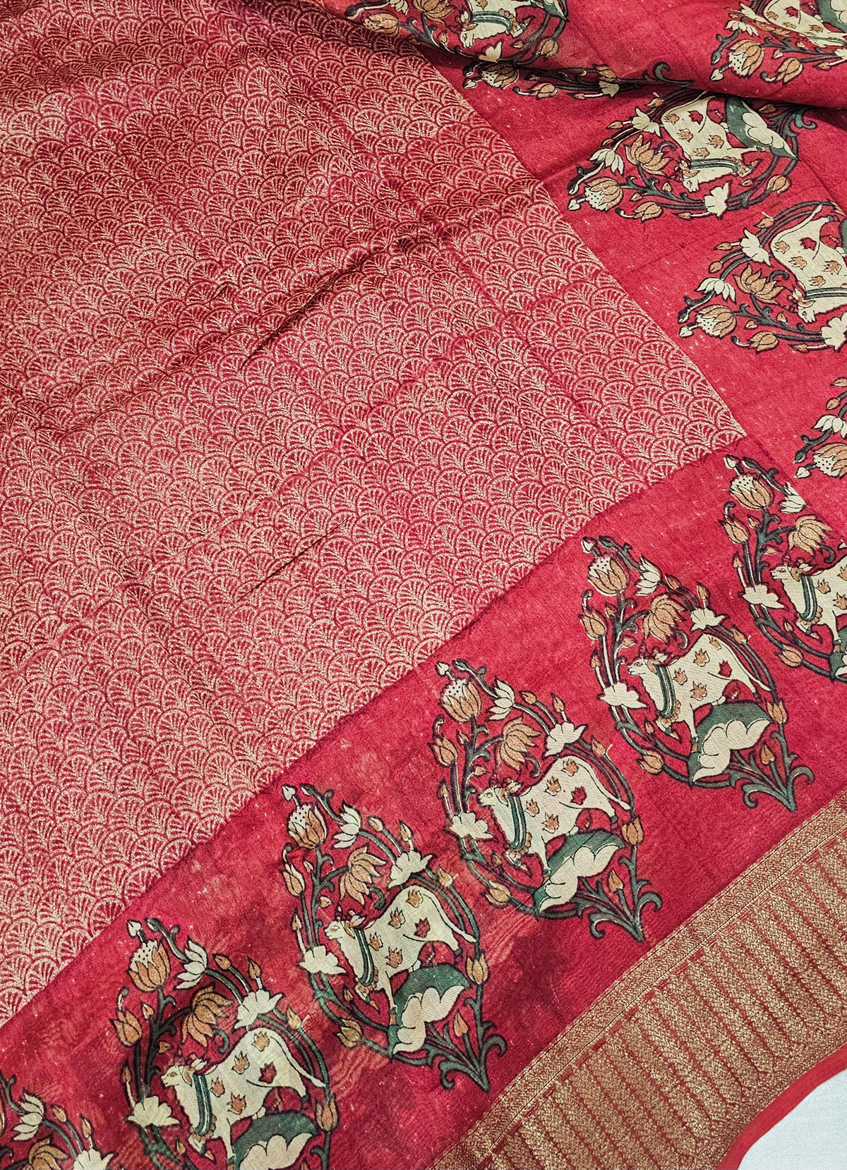 Pure Chanderi Butter Silk - Red