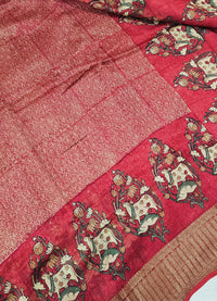 Pure Chanderi Butter Silk - Red