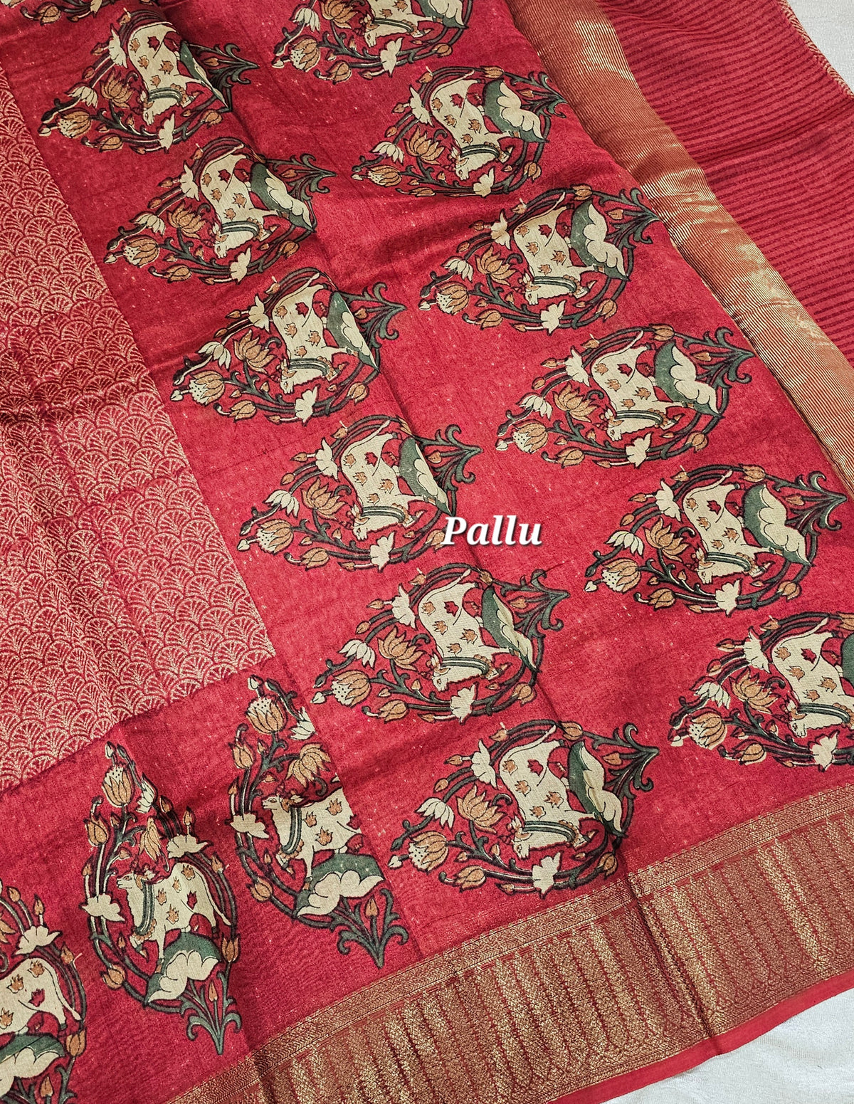 Pure Chanderi Butter Silk - Red