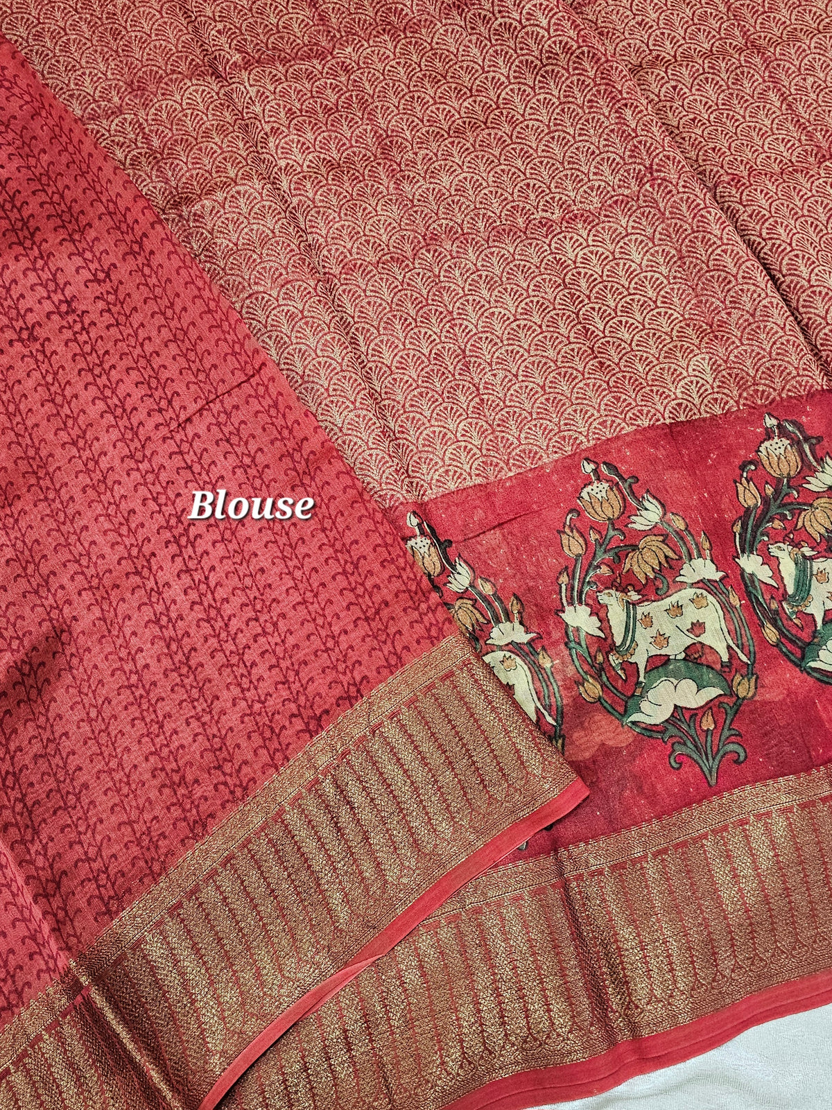 Pure Chanderi Butter Silk - Red