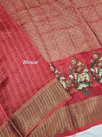 Pure Chanderi Butter Silk - Red