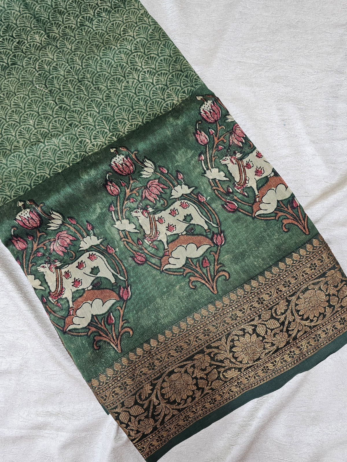 Pure Chanderi Butter Silk - Green