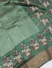 Pure Chanderi Butter Silk - Green