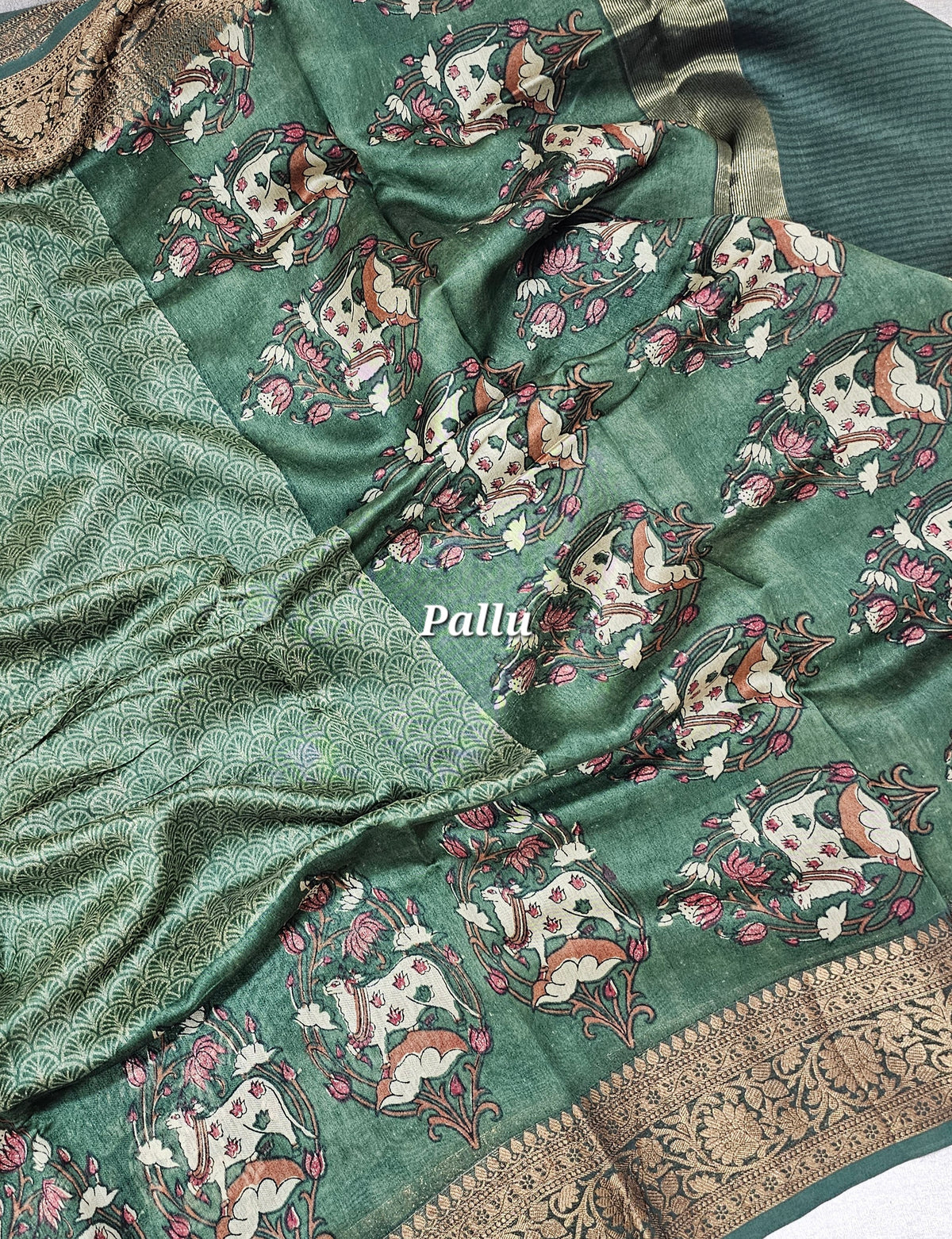 Pure Chanderi Butter Silk - Green