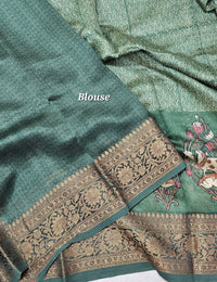 Pure Chanderi Butter Silk - Green