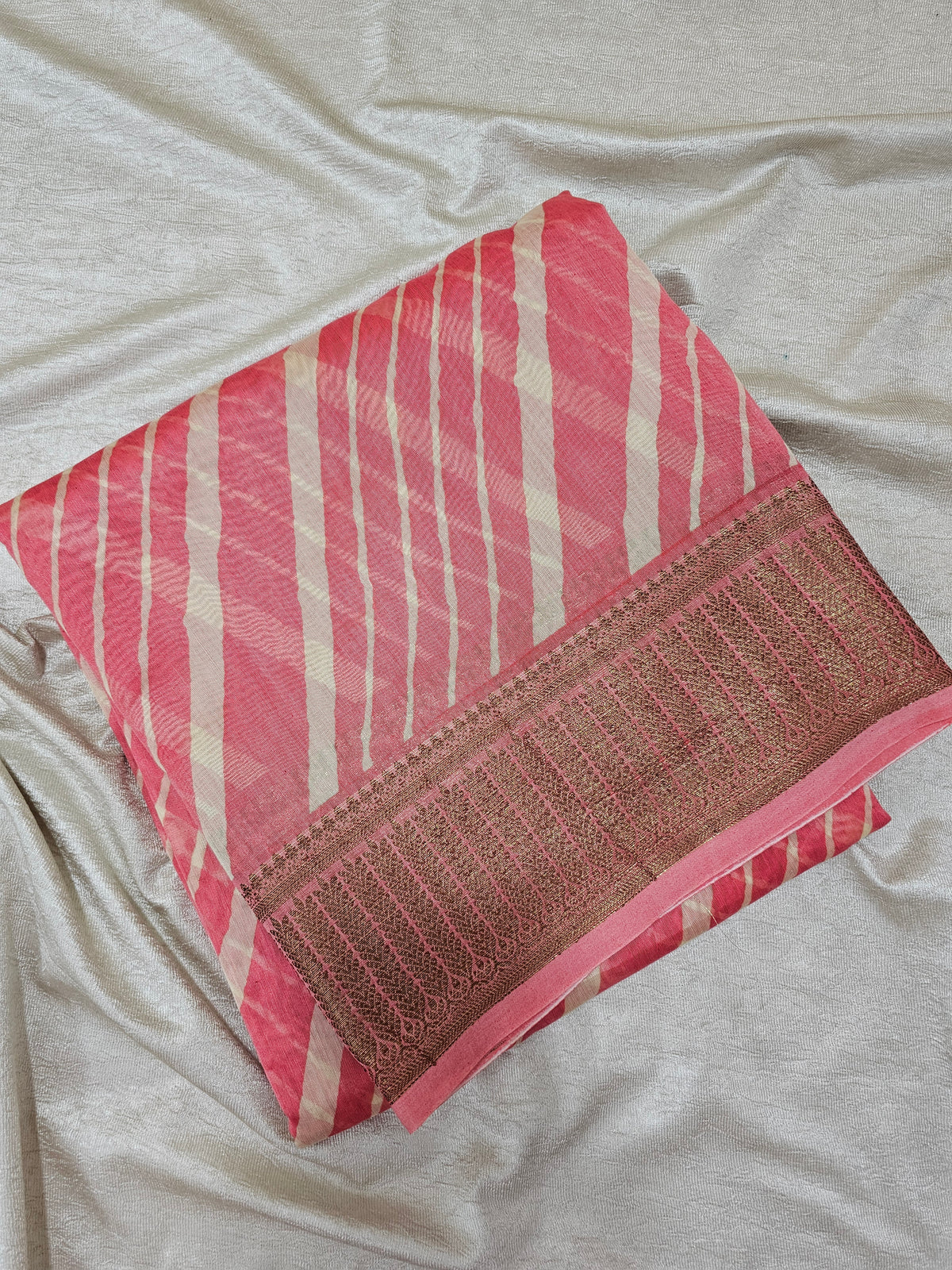 Pure Chanderi Butter Silk - Peach