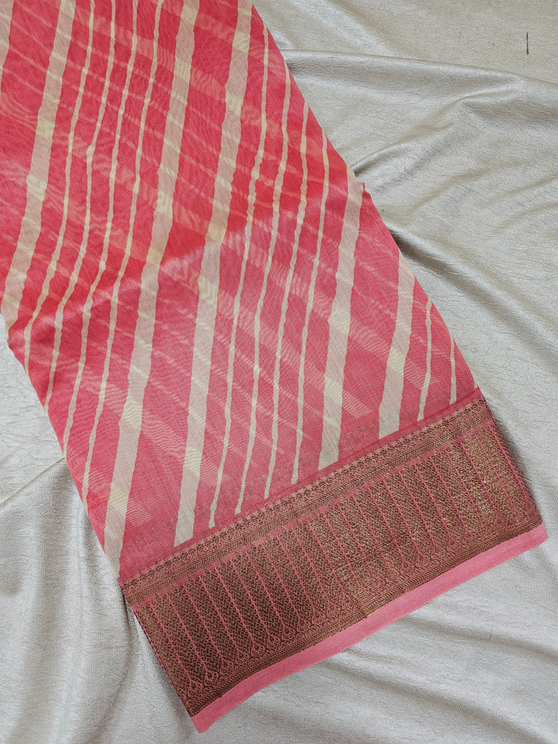 Pure Chanderi Butter Silk - Peach