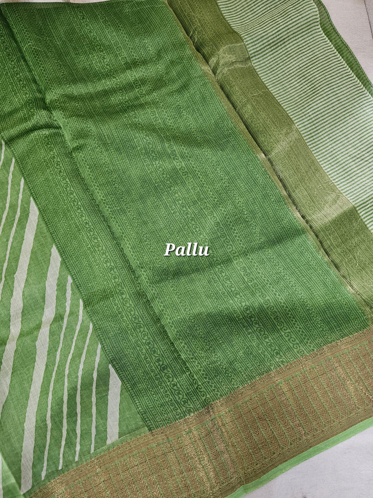 Pure Chanderi Butter Silk - Green