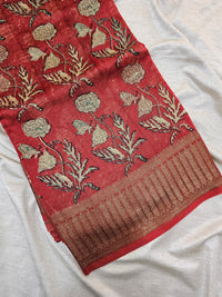 Pure Chanderi Butter Silk - Red