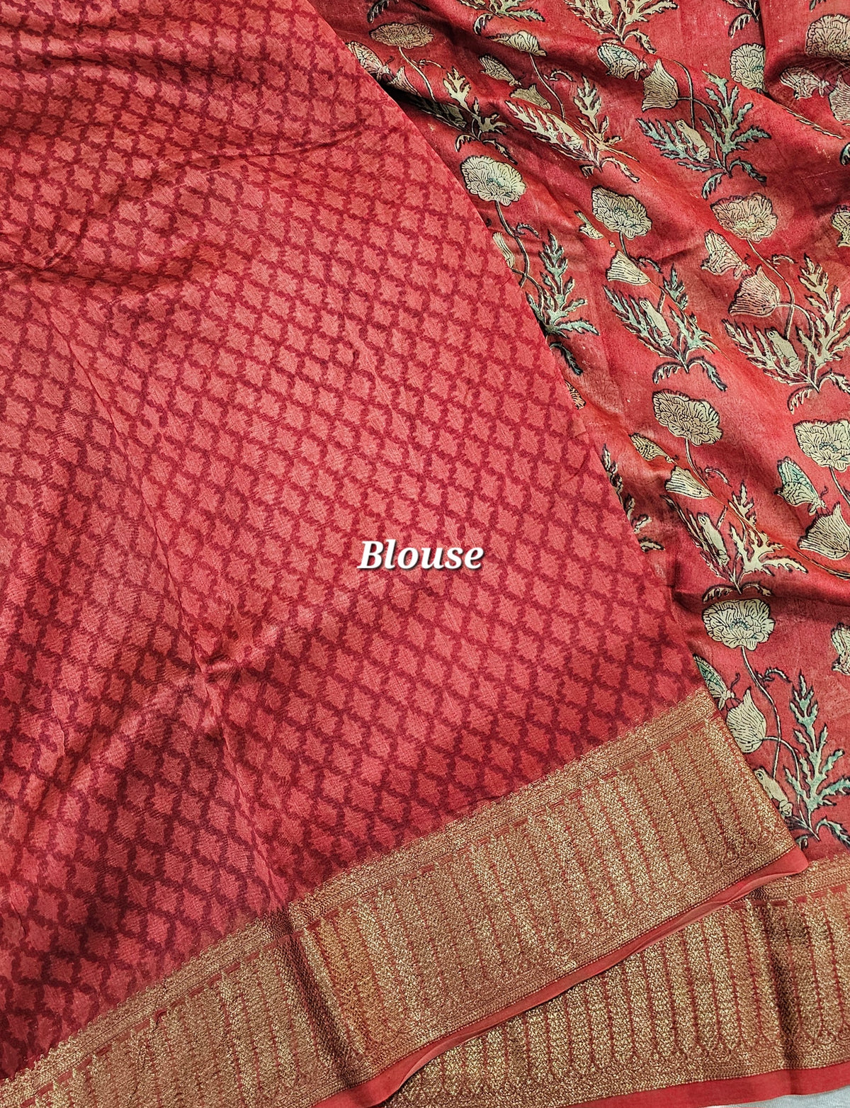 Pure Chanderi Butter Silk - Red