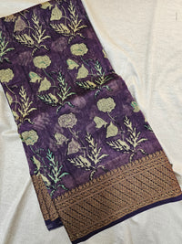 Pure Chanderi Butter Silk - Lavender