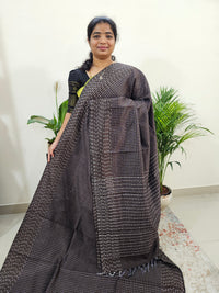 Semi Raw Silk Saree -  Brown