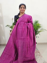 Semi Raw Silk Saree -  Magenta Pink