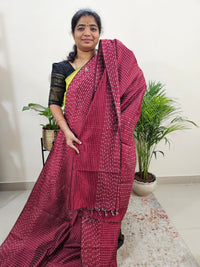 Semi Raw Silk Saree -  Maroon